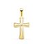Colgante Cruz en Oro Amarillo 18K con Nácar y Circonita – Elegancia y Espiritualidad